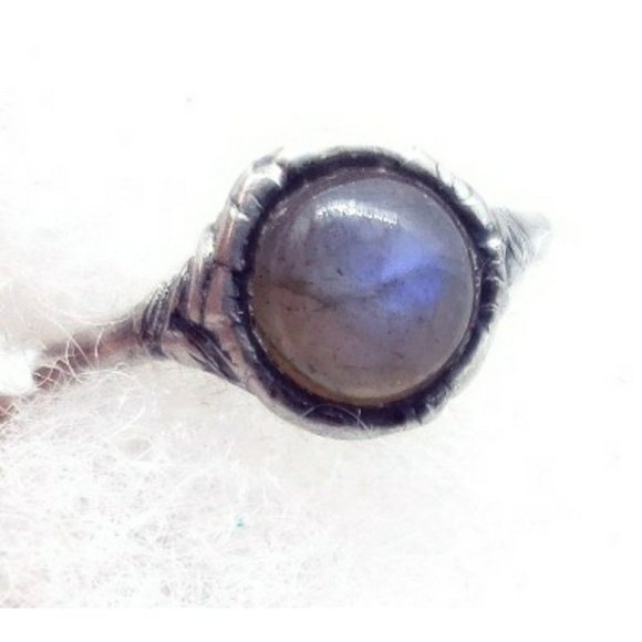 Purple Labradorite crystal ring size 7 - Picture 3 of 12